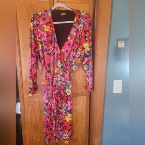 Alexia Admor Coloful Floral Wrap Dress
